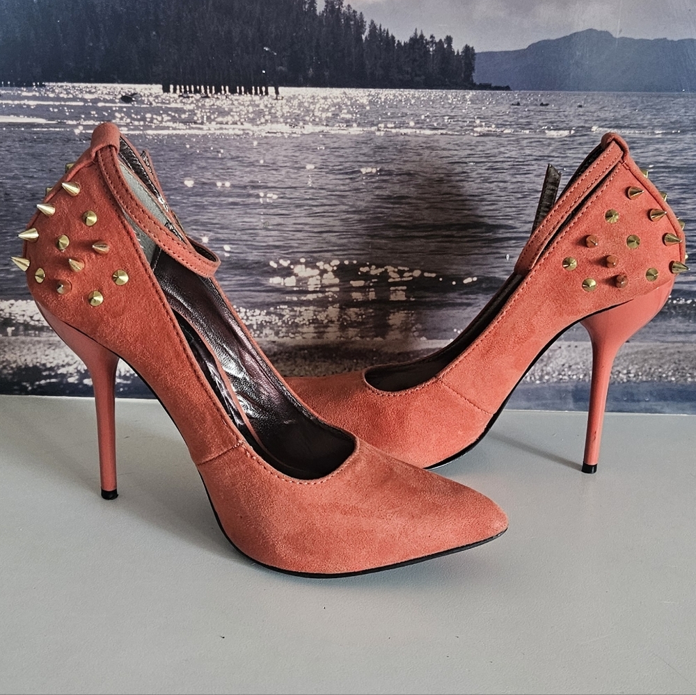 FRH Spiked Suede Heels - Picture 2 of 10